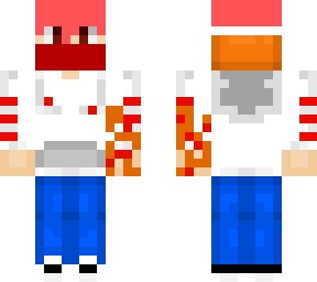 red haired boy with fire