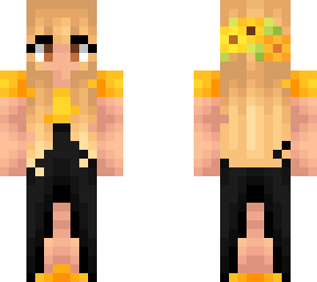 sunflower girl in yellow & black dress