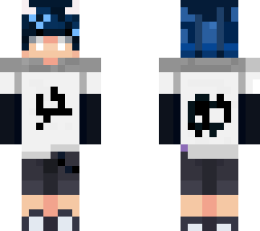 cute blue haired demon boy
