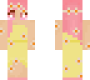 yellow daisy dress~girl~side sweep hair