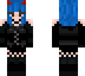 blue hair emo girl (with horns)