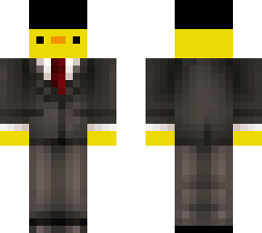 duck in a suit with a cat
