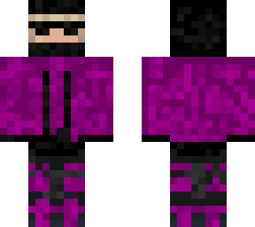 blonde boy with purple suit and mask
