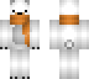 polar bear with orange scarf