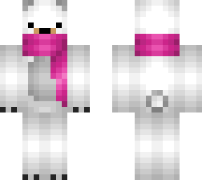 polar bear with pink scarf