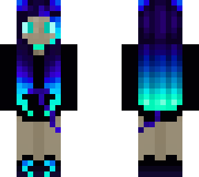 blue neon horns