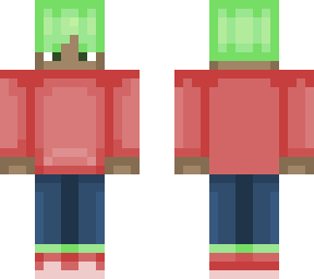 boy w/ green hair and pink hoodie