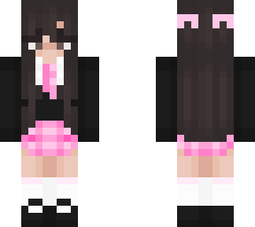 darker hair pink school girl