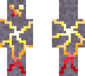 grey creeper with fire glowing cracks and face fixed