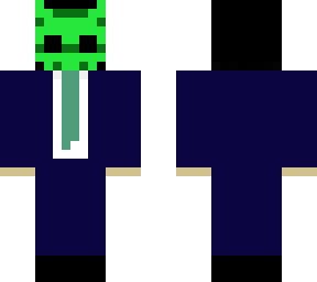 green mask and suit