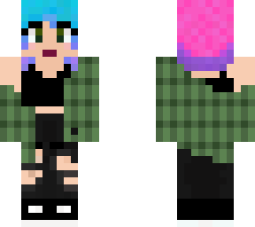 girl with teal, pink and purple hair