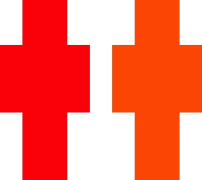 red and orange
