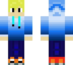 Blond boy with blue huddy | Minecraft Skin