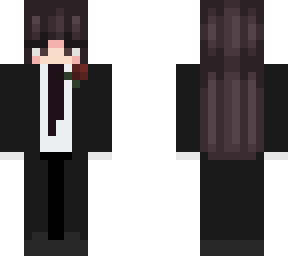 girl in suit with rose