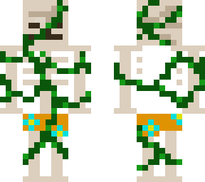 over grown skeleton in swim trunks