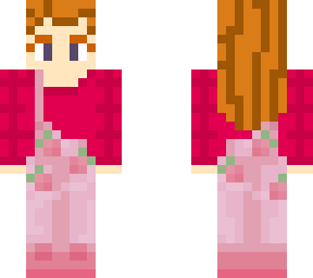 cute girl with strawberry overalls