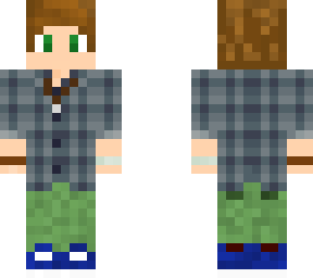 grunge flannel boy with army pants & blue shoes