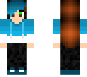 me (hazel and green eyes with front cyan hair)