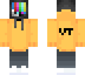 tv  head with yelow hodie