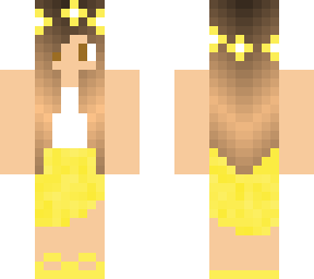 brunette yellow beach girl with flower crown