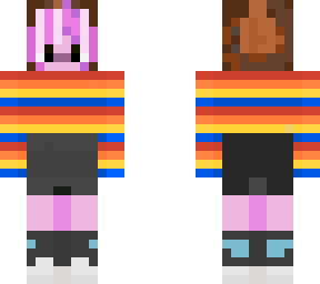 pink rainbow hair girl