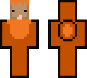 orange amongus box costume