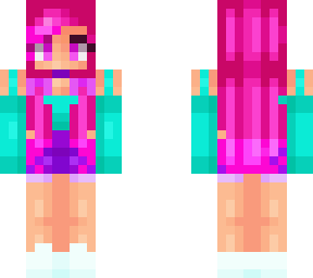 pink fire hair girl