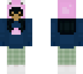 pink and green froggie skin w/blue sweater
