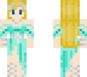 blonde girl with ram horns in goddess outfit