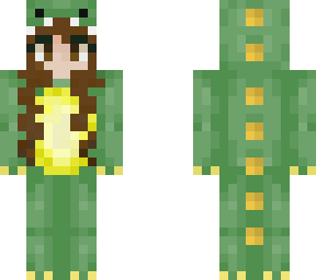 girl in dino onesie
