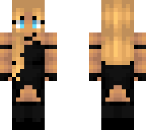 blonde black dress girl