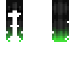 black to neon green hair base