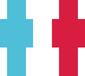red and blue