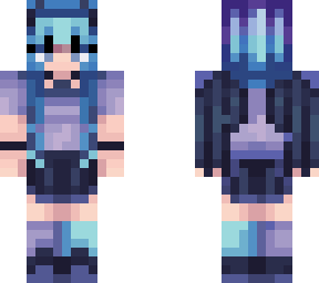 blue demon girl skin