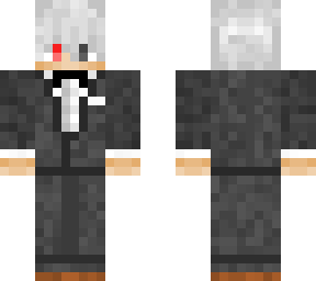 gray hair boy wearing a suit