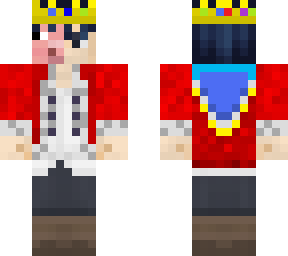 hiraku machio with techo cape, crown and haif mask