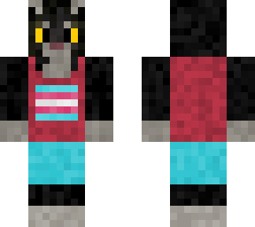 blue, white and pink flag cat (tuxedo)