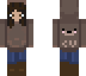 brown bear hoodie w/ cv on the back
