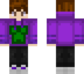 boy with black hair and creeper purple hoodie