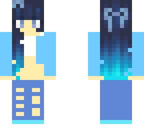 cute girl with blue hair