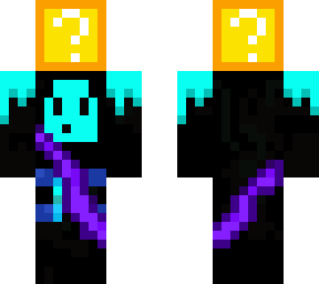 ghost guy holing luckyblock | Minecraft Skin