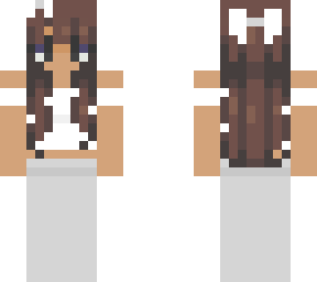 brunet girl white clothing