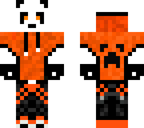 panda in a orange outfit