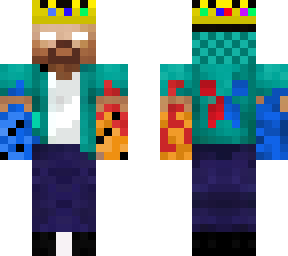 water and fire herobrine with technoblade's crown
