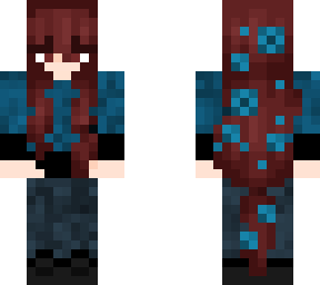a skin with long auburn hair base