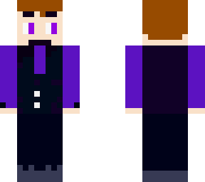 just a random dude with a black vest and purple shirt