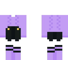 purple sweater and black skirt