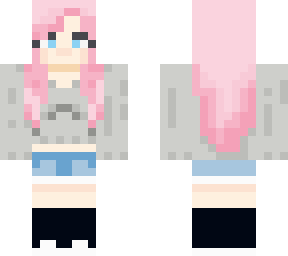 simple pink hair girl