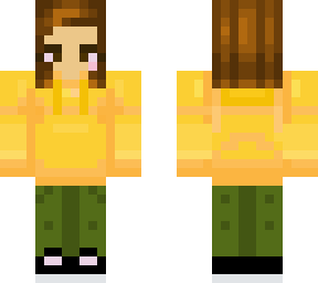 yellow hoodie short girl hair