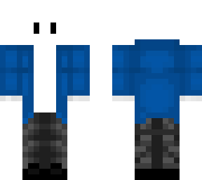 blue jacket + black jeans